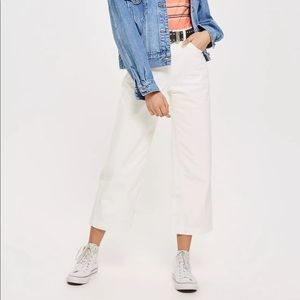 Topshop high waist cropped wide leg jeans
